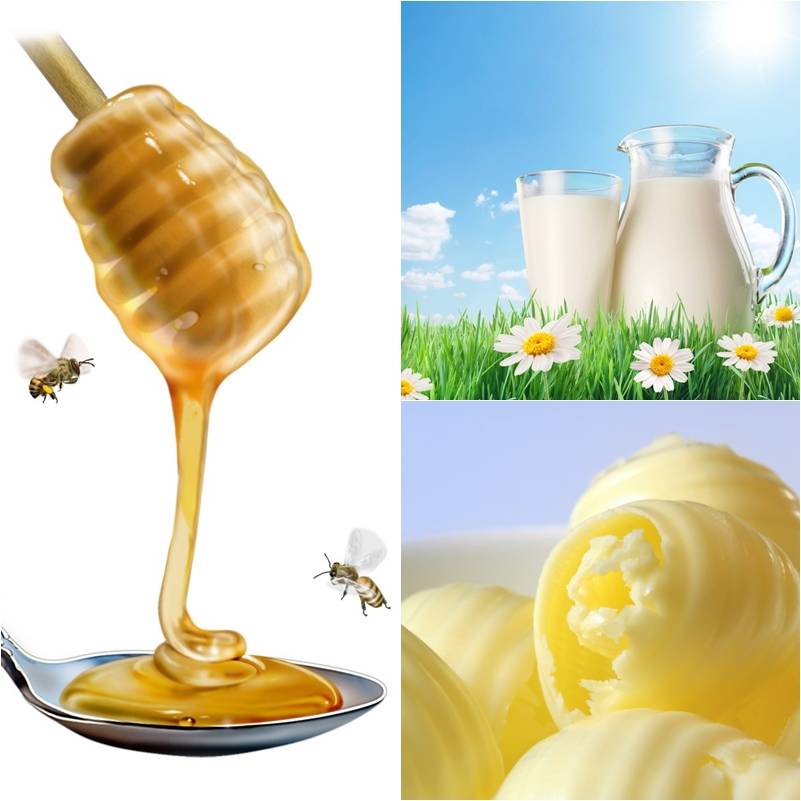 Молоко мед и масло пить. Молоко и мед. Молоко с мёдом и маслом. Молоко мед и сливочное масло. Мед с маслом.