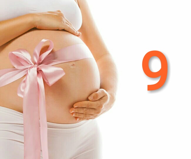 Женщина на 9 месяце беременности