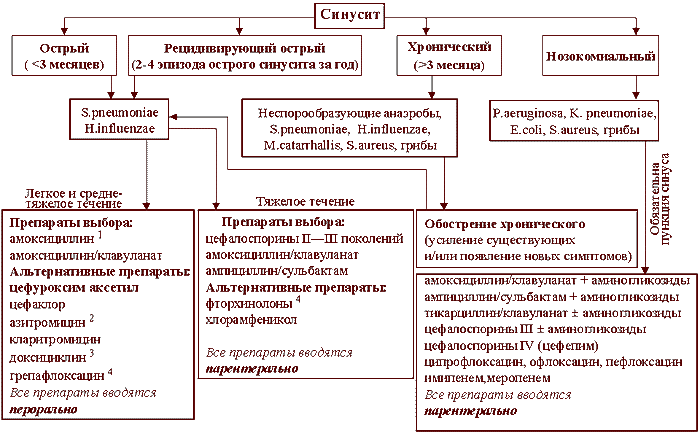 Синусит схема лечения