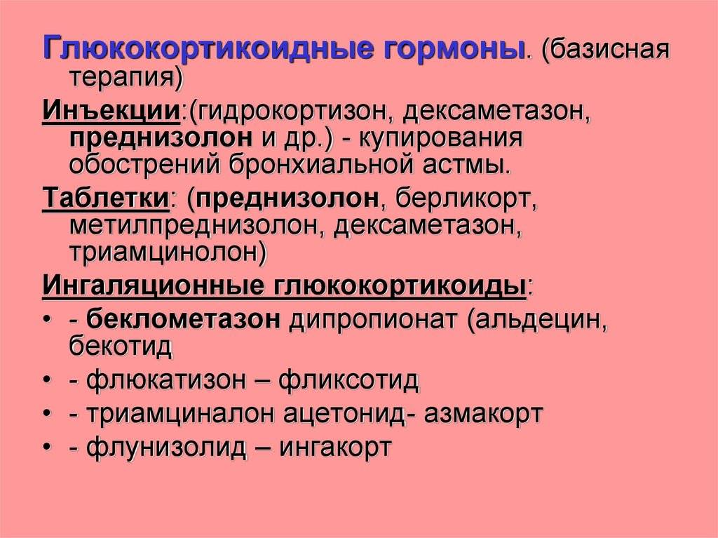 Схема принятия преднизолона в таблетках при астме