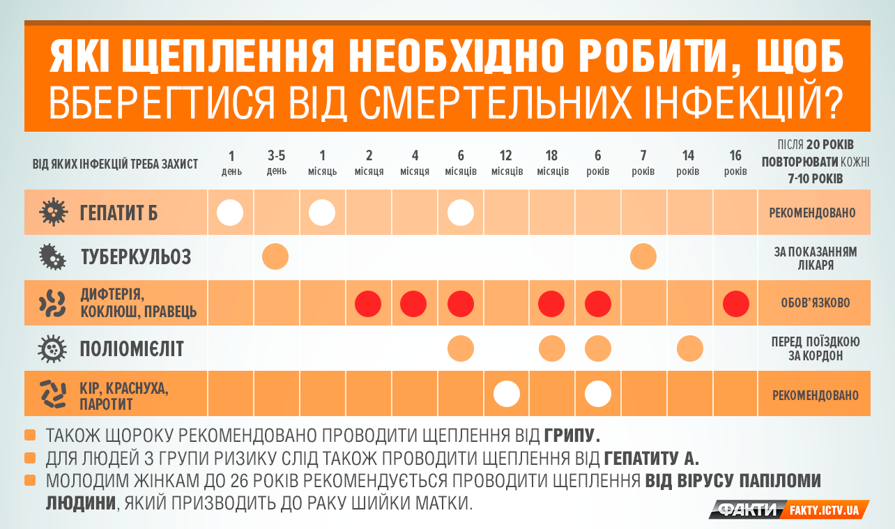 График прививок детям до года в россии